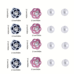 26pcs Flower & Pearl Shoe Charms For Clogs Garden Shoes DIY Accessories