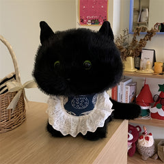 Cat Plush Doll Soft Fluffy Chubby Body with Expressive Eyes Plush Furry Texture