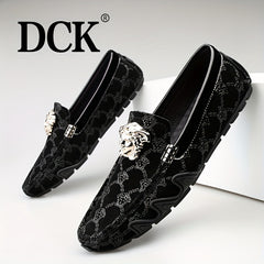 Men's Metallic Decor Moccasin Loafers