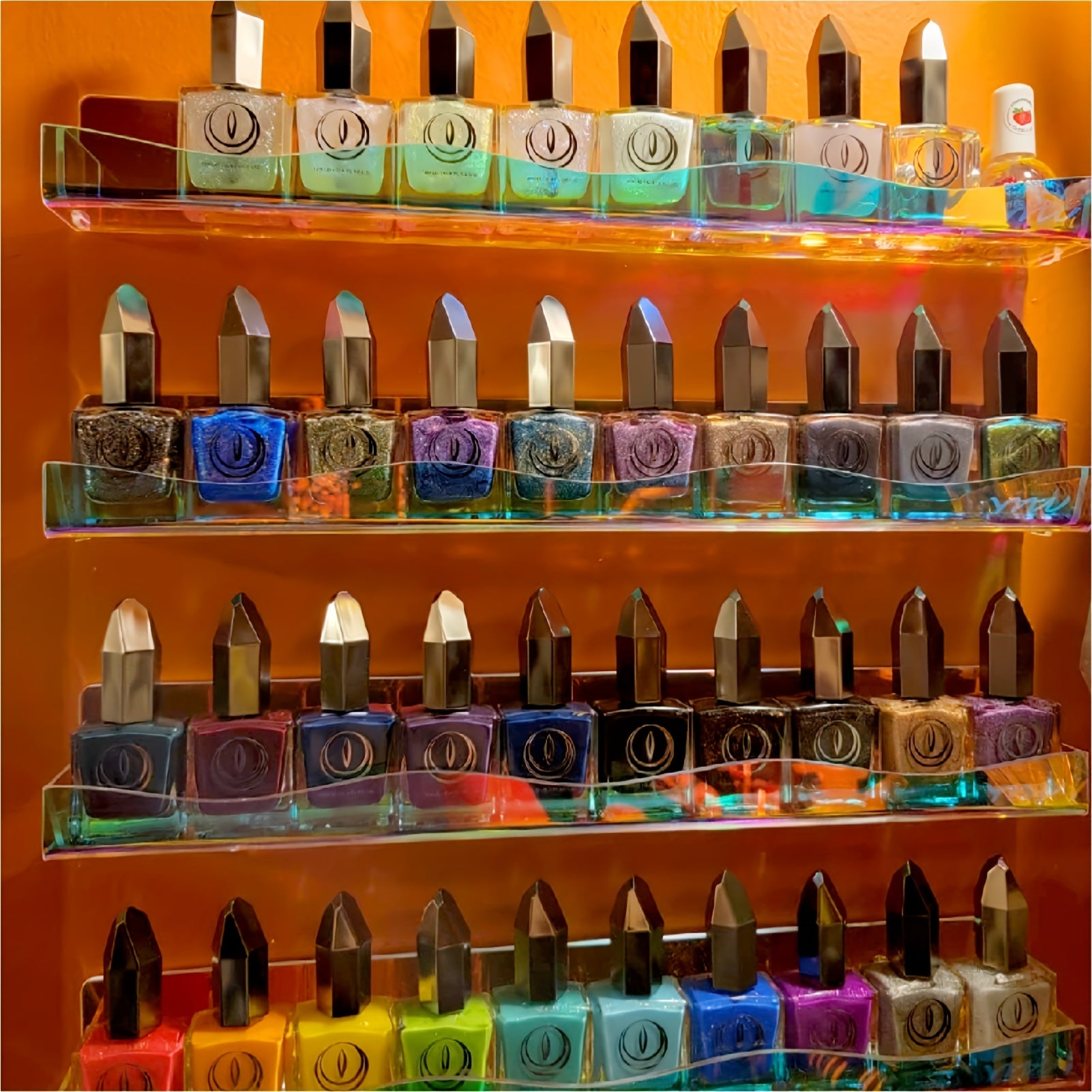 Iridescent Nail Polish Wall Organizer Display Rack