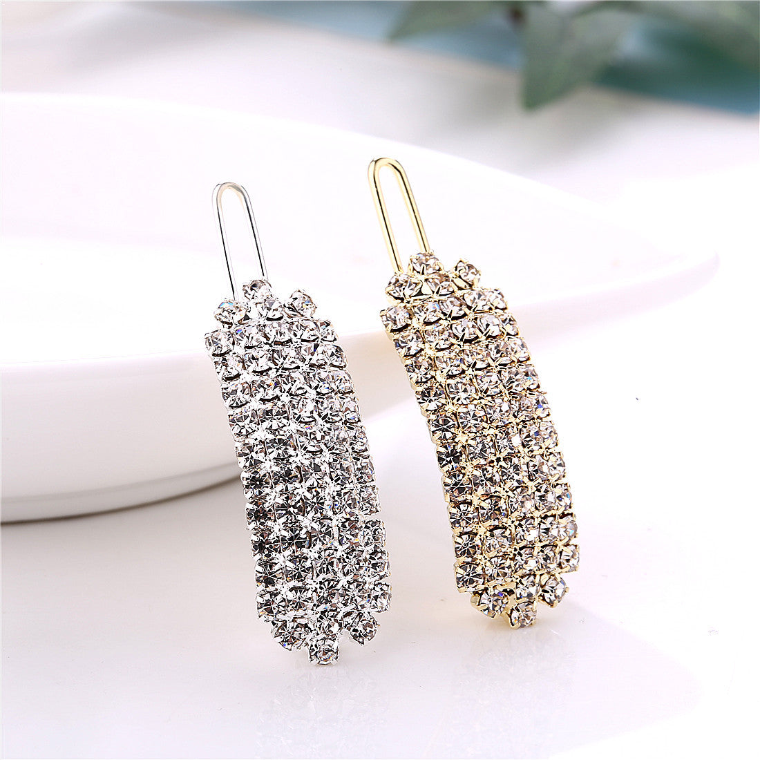 Rhinestone Decor Hair Clip U Shaped Barrette Wedding Accessory
