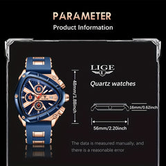 Women Sports Watch Luminous Pointers Rubber Strap Quartz Waterproof