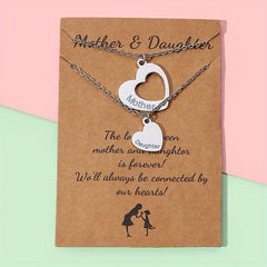 Mother & Daughter Heart Collar Necklace, Holiday Gift