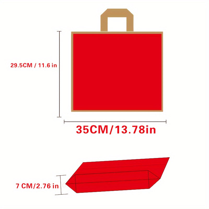 Red Golden Edge Christmas Gift Bag Festive Supplies Shopping Bag