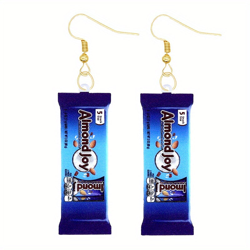 Funny Biscuit Chip Chocolate Dangle Earrings Acrylic Jewelry