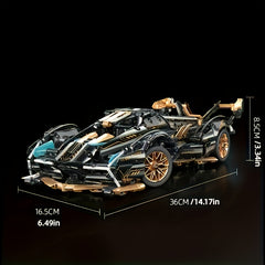 1330pcs Sports Car Model Kit DIY Assembly High ABS Plastic Vehicle Set