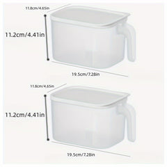 2pcs Refrigerator Storage Box Transparent Handle With Cover