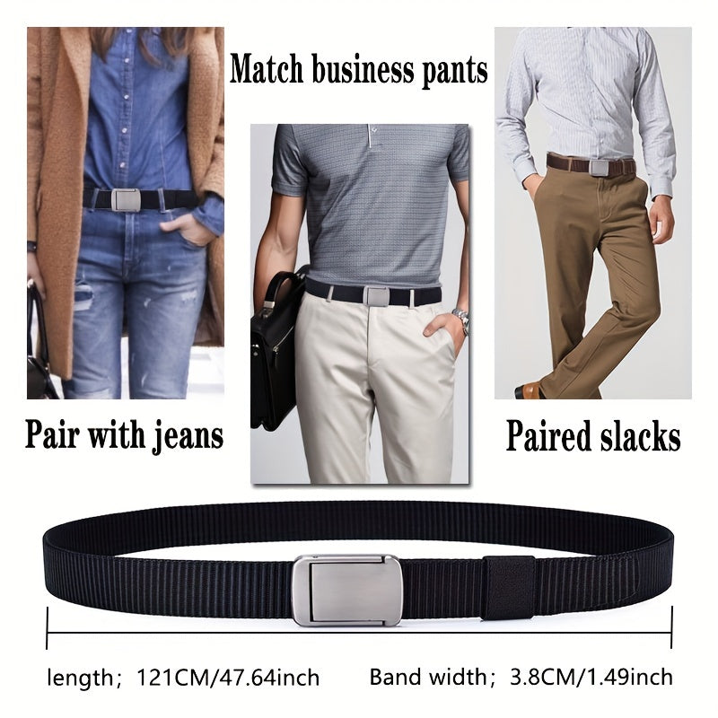 Dark Grey Square Alloy Belt for Business and Leisure