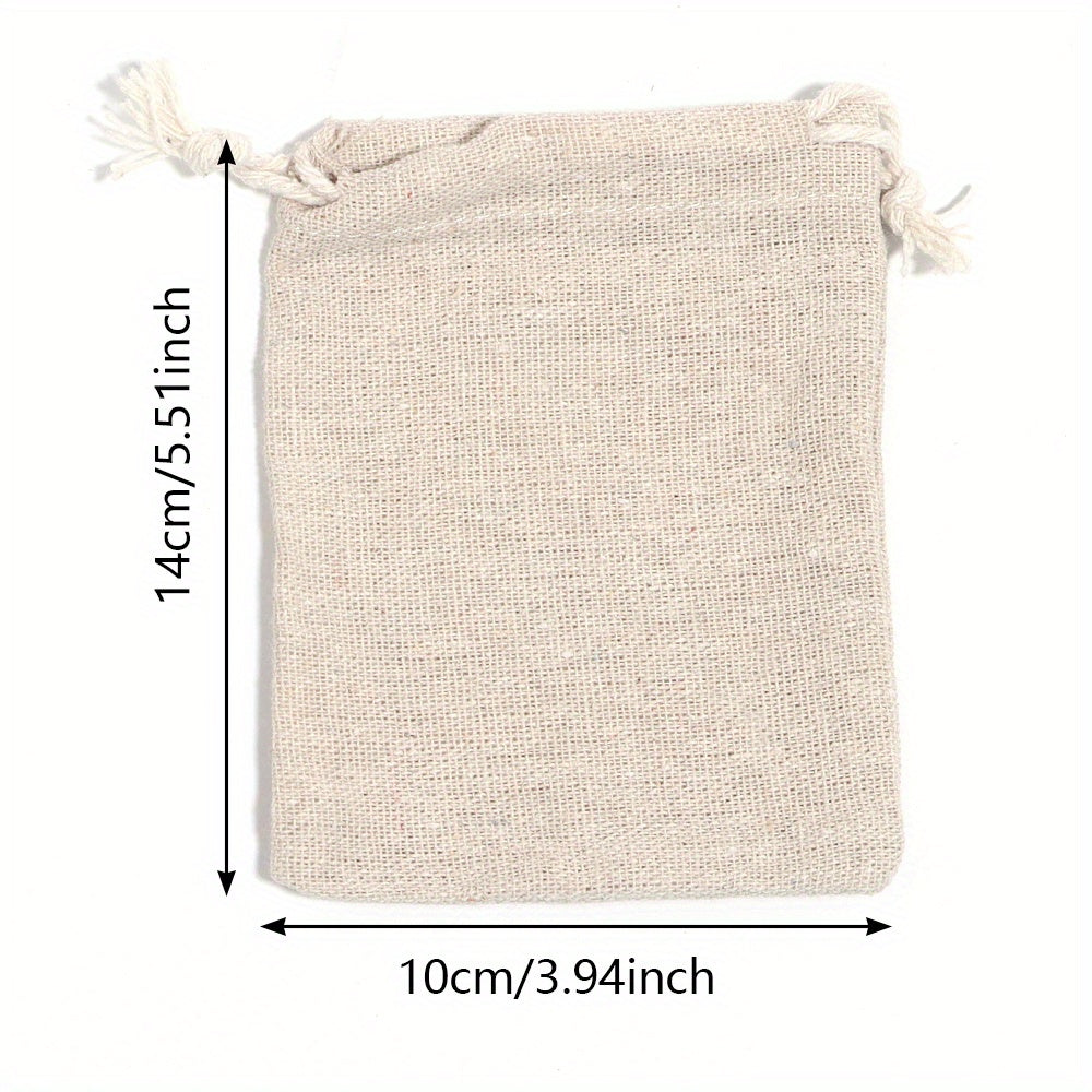 Linen Drawstring Pocket Gift Jewelry Bag Wedding Party Packaging Bag