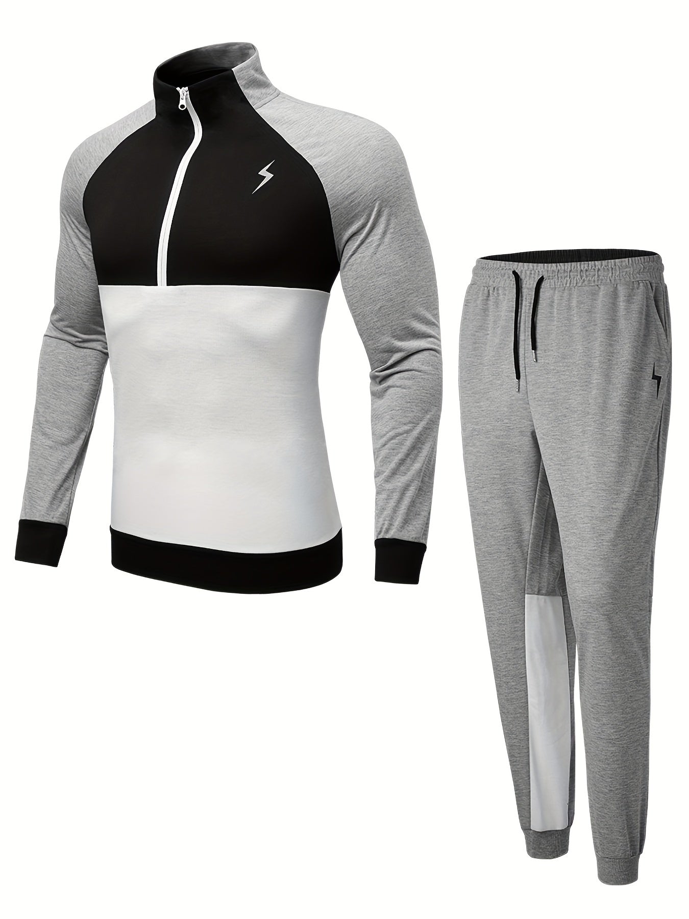 Men's Sports Suit Hooded Jacket & Pants for Gym Training