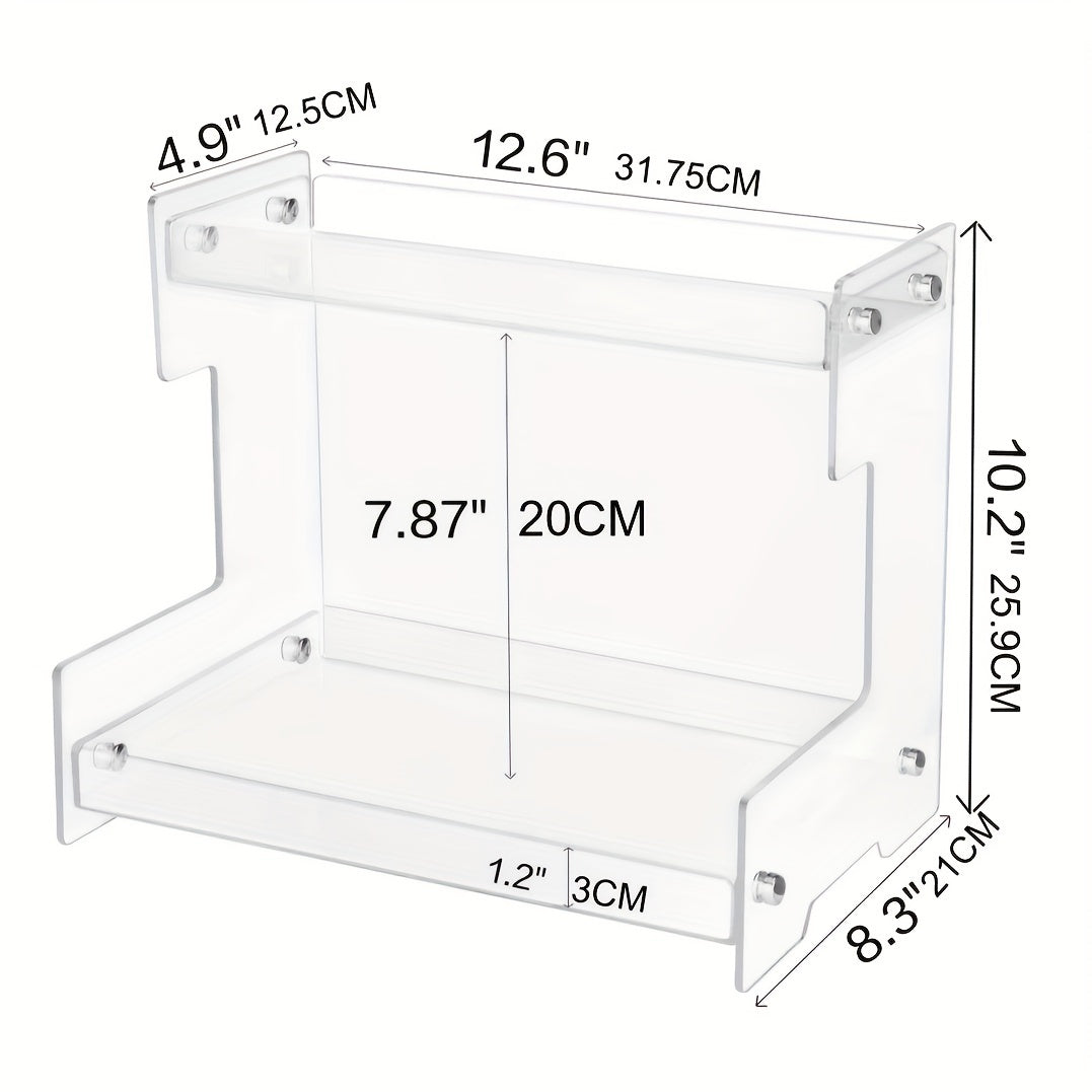 2 Tier Acrylic Bathroom Organizer Countertop Makeup Vanity Perfume Spice Rack