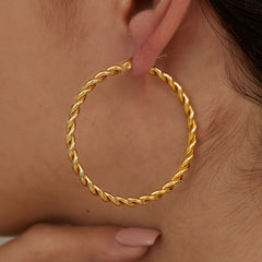 Exaggerated Hoop Earrings 18K Plated Stainless Steel Jewelry