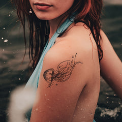 1PC Starry Jellyfish Herbal Tattoo Stickers Semi permanent Waterproof