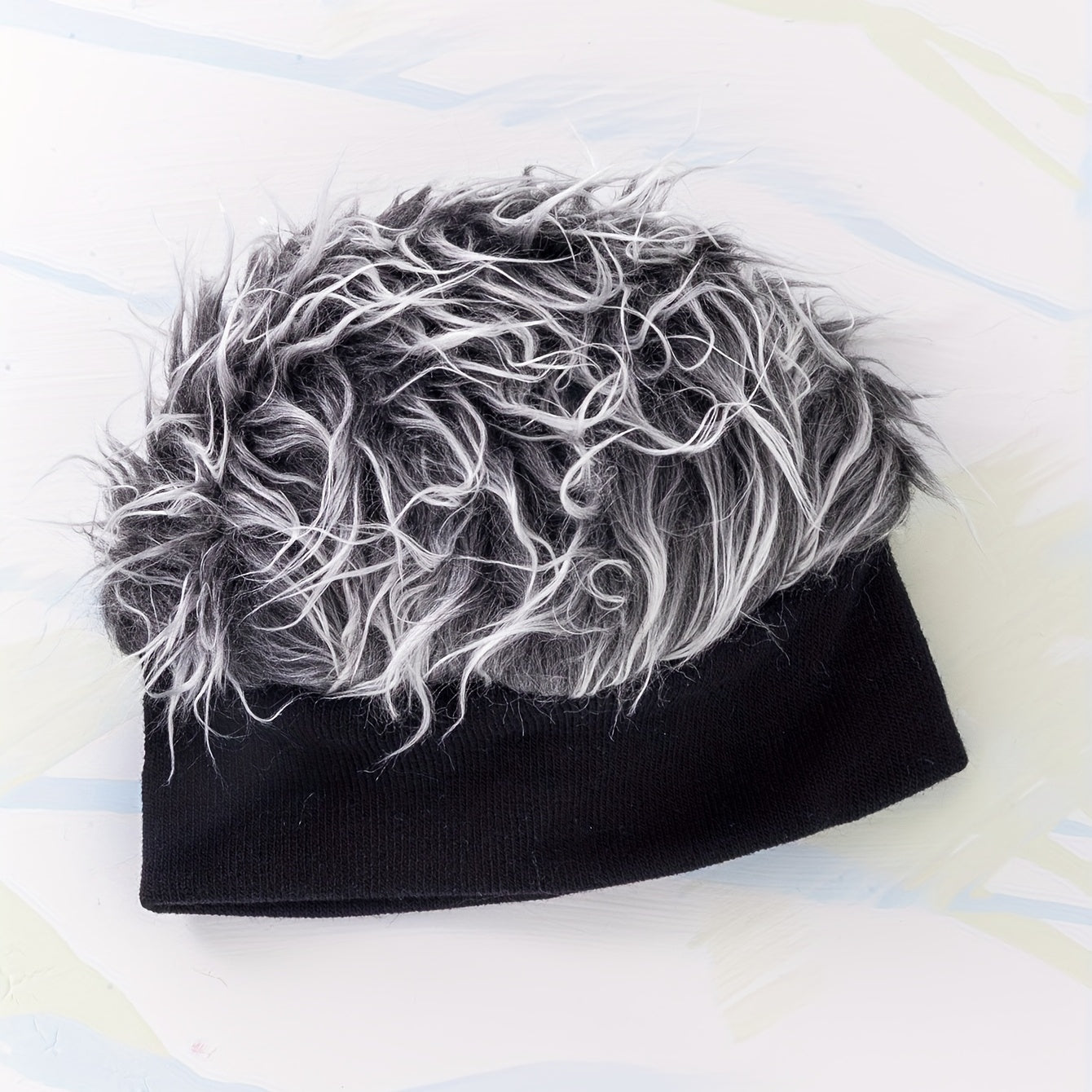 Leopard Print Wig Headband Elastic Hip Hop Beanie Unisex Knitted Hat