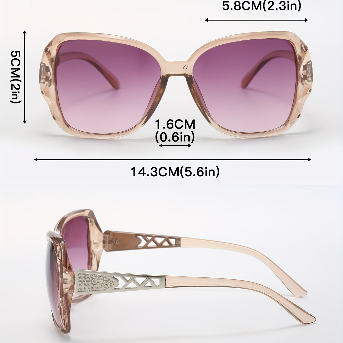 Square Sunglasses UV400 Sun Shades for Women Men