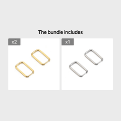 Rectangle Hoop Earrings 14K Plated Stainless Steel Women Earrings