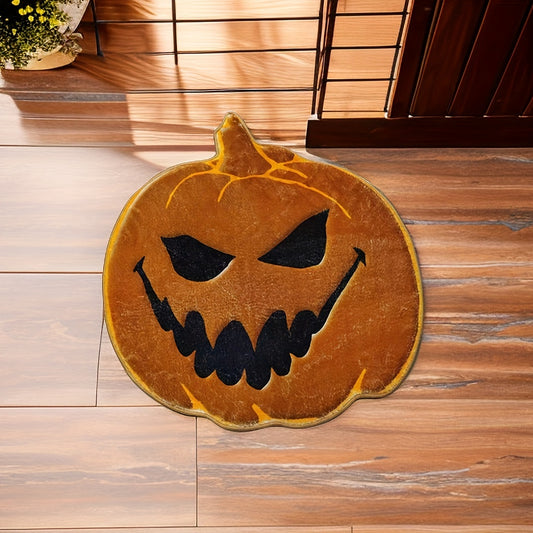 Halloween Pumpkin Decoration Rug Soft Modern Non Slip Faux Cashmere