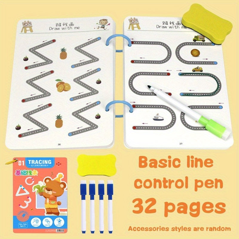 32 Pages Writing & Drawing Set with Erasable Pen - Back to School Supplies