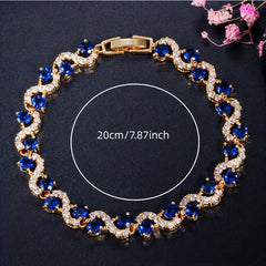 Colorful Zircon Chain Bracelet - Men's Gift for Women