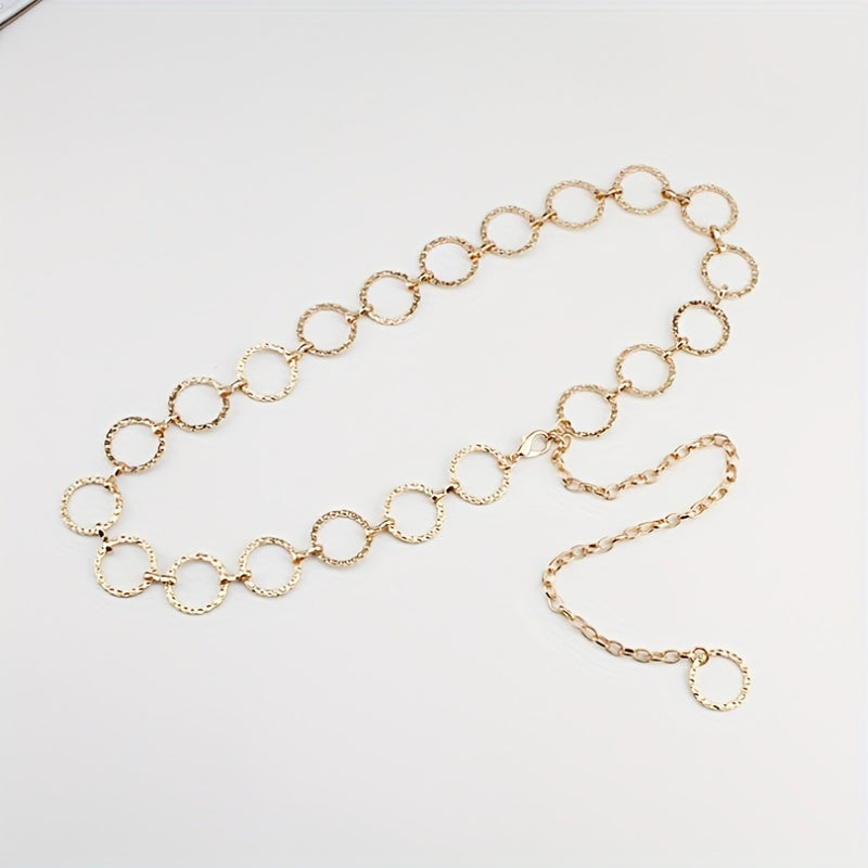 Round Hollow Waist Chain Metal Chain Belt Kpop Decoration Body Chain