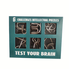 6pcs Metal Puzzle Set - Unlock Chain Toy Game - Party Perfect Halloween Toy