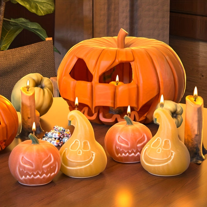 Halloween DIY Candle Silicone Mold 3D Angry Pumpkin Aromatherapy Candle