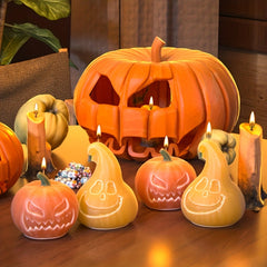 Halloween DIY Candle Silicone Mold 3D Angry Pumpkin Aromatherapy Candle
