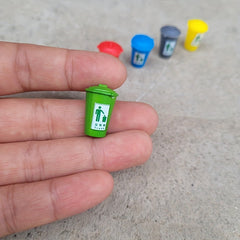 5pcs Street Trash Can DIY Material Rubbish Bin Mini Trash Can Simulation