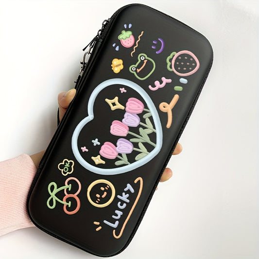 Lucky Switch Game Console Travel Bag Tulip Heart