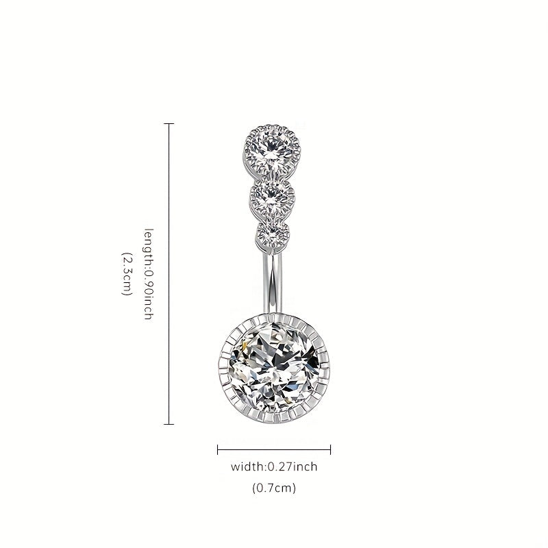 Heart Shape Zircon Belly Button Ring for Women & Girls