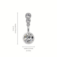 Heart Shape Zircon Belly Button Ring for Women & Girls