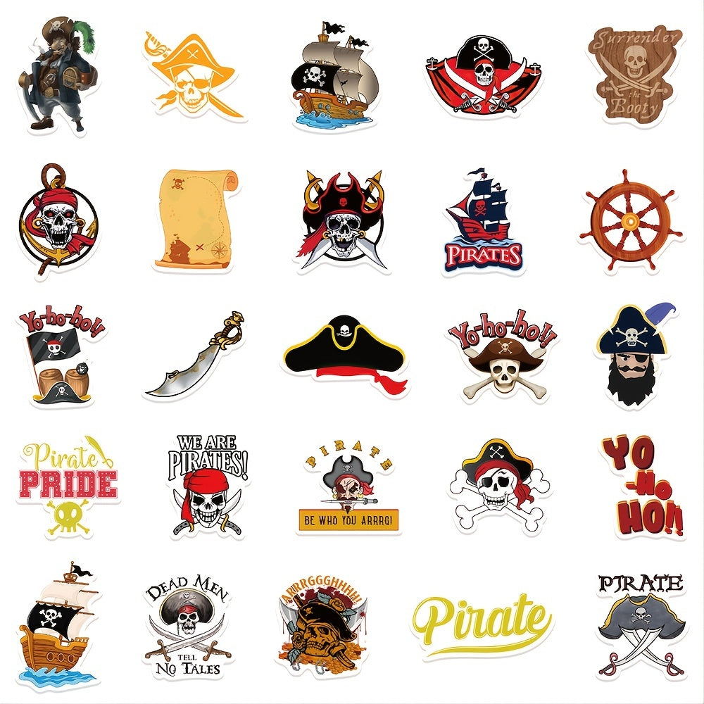 50pcs Pirate Series Waterproof Stickers DIY Decoration Materials