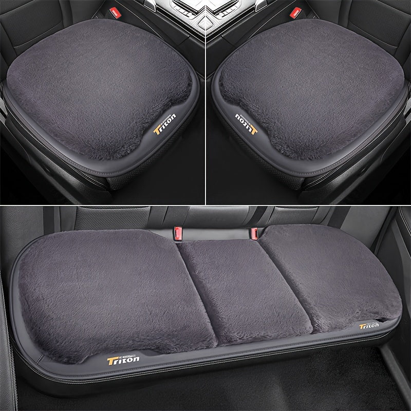3pcs Winter Car Seat Cushion Plush Warm Car Accessories