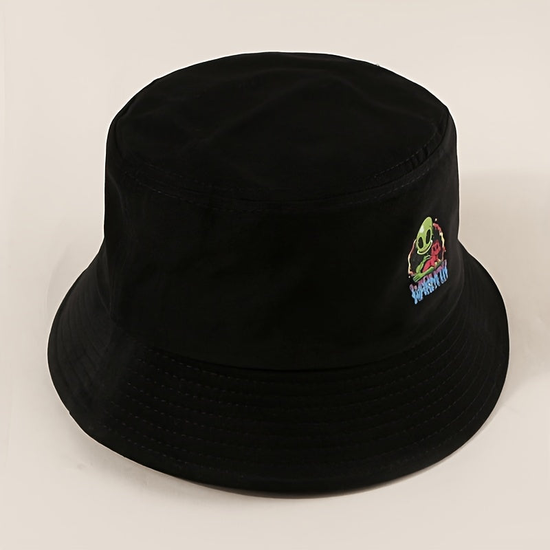Alien Print Cotton Bucket Hat Man Unisex Visor Sun Hats