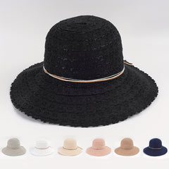Lace Sun Hat Wide Brim Foldable Beach Hats For Women