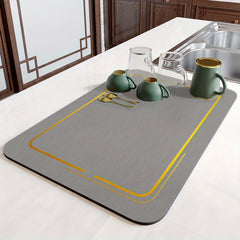 Rubber Dish Drying Mat Absorbent Drainer Mat Kitchen Supplies