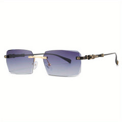 Men's Rimless Rectangle Sunglasses UV Resistant Casual Sunglasses