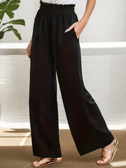  Wide Leg Paperbag Waist Pants With Pockets