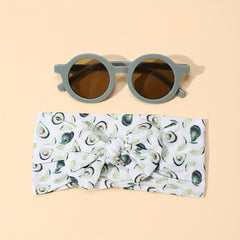 2pcs Fruits Floral Print Headbands & Sunglasses Set for Girls