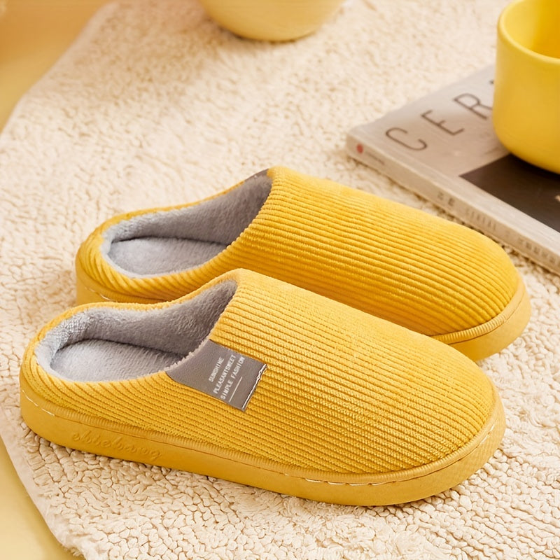 Women's Plush Lined Slippers Warm Winter Indoor Bedroom Fuzzy Shoes