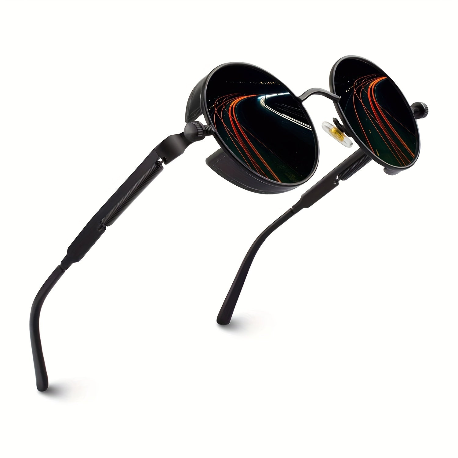 Retro Steampunk Style Sunglasses Round Metal Polarized Eyewear