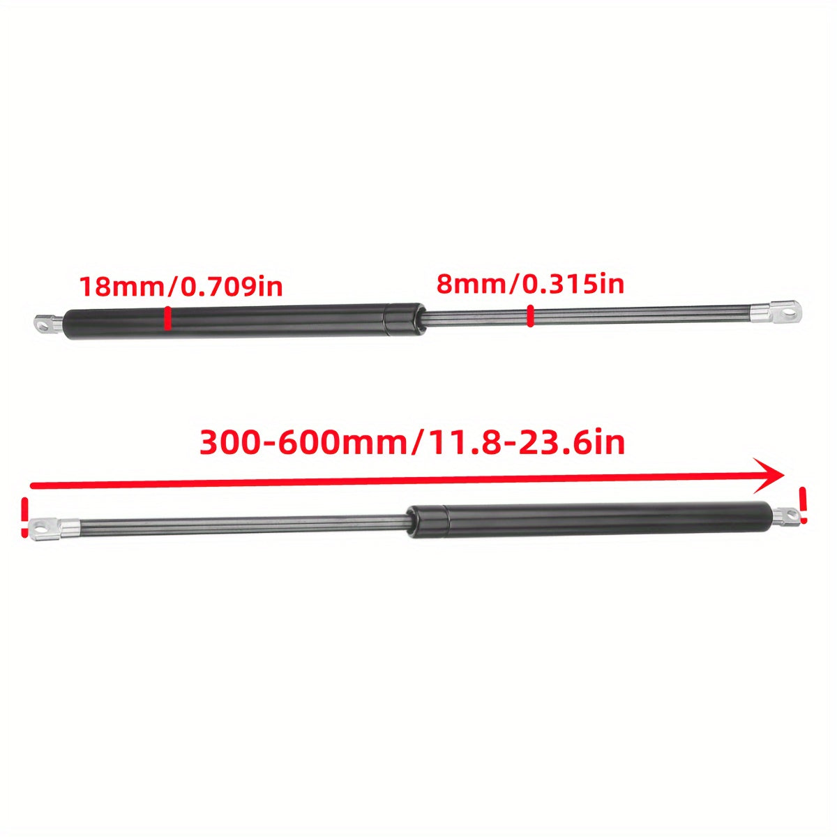2pcs 300N 300 600mm Car Struts Boost Performance & Comfort