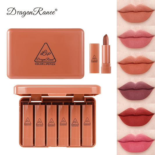 6 Colors Matte Lipstick Set Long Lasting Waterproof Makeup Gift