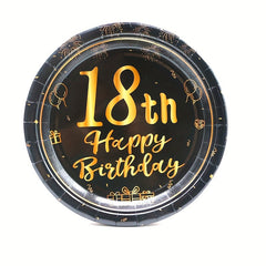 20pcs Cheers To 18 Years Disposable Paper Plates for 18th Anniversary Party