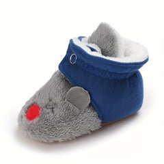 Cartoon Soft Warm Plus Fleece Boots for Baby Boys