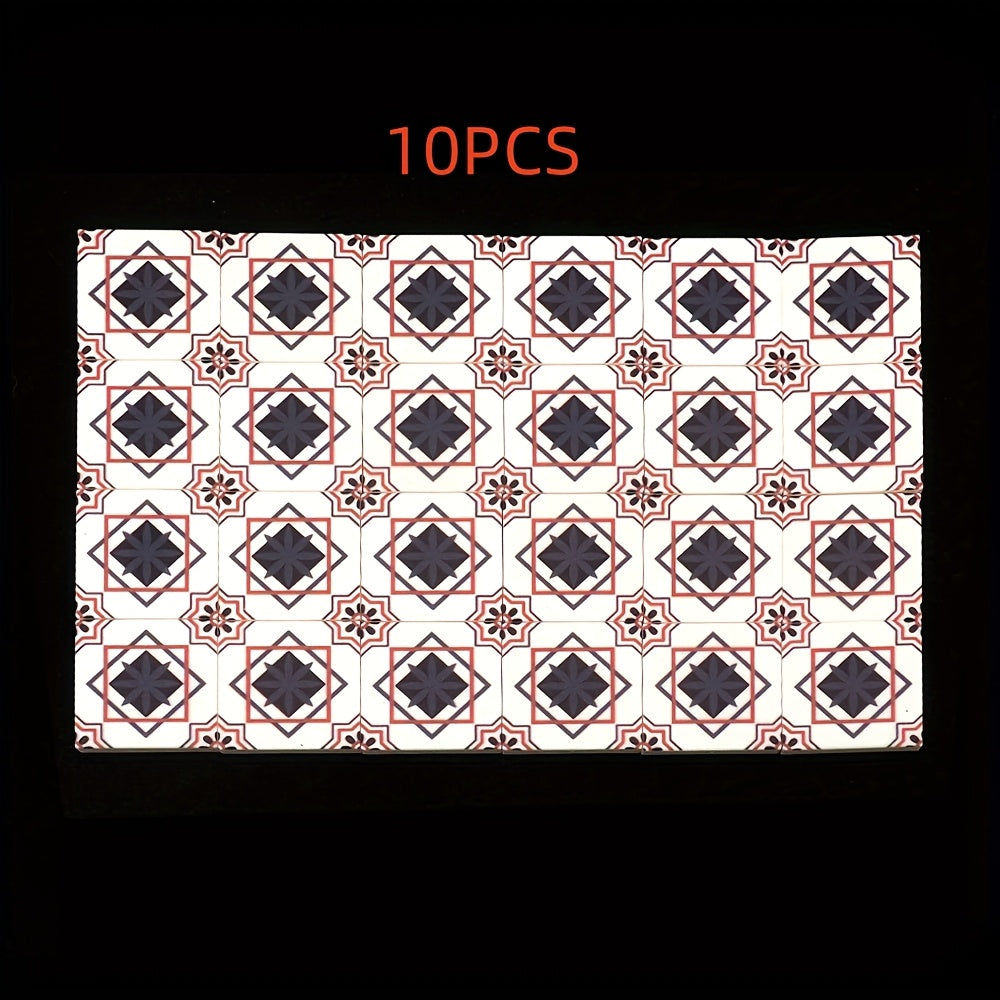 10pcs Printed Pattern Floor Tiles & Building Blocks ABS Resin DIY Home Decor Toy