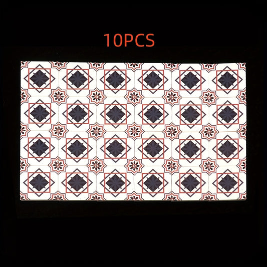 10pcs Printed Pattern Floor Tiles & Building Blocks ABS Resin DIY Home Decor Toy