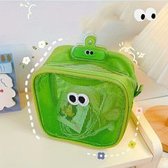 Large Eye Mesh Makeup Bag Travel Toiletry Bag Cosmetic Storage