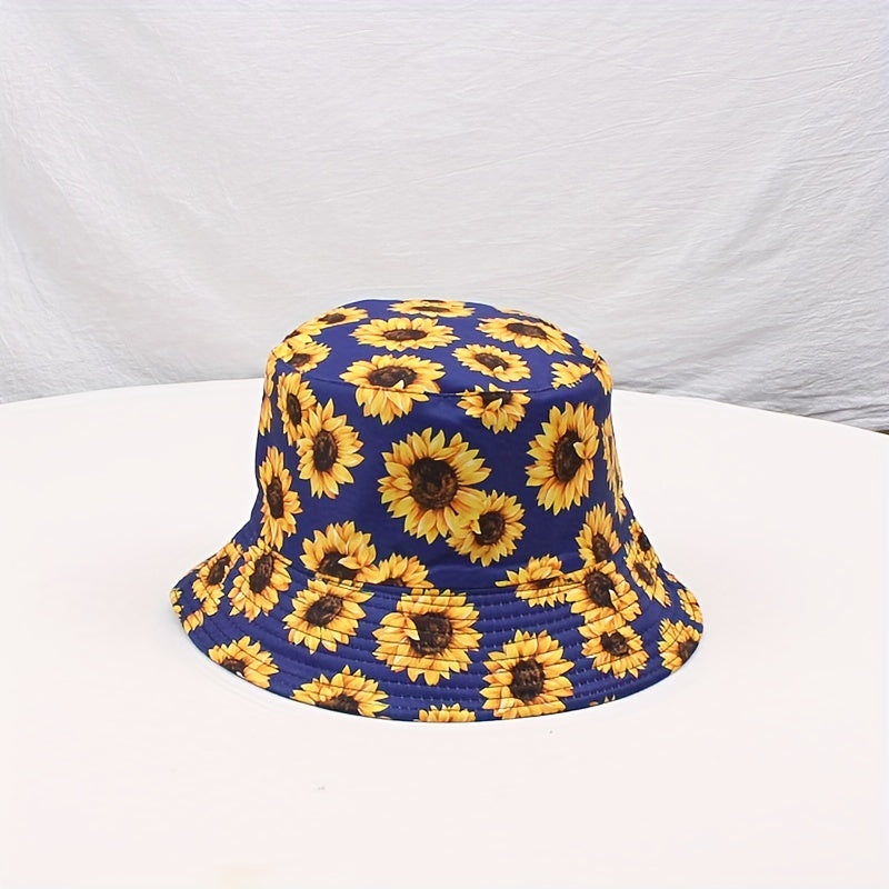 Sunflower Double sided Bucket Hat Sunshade All match Men Women