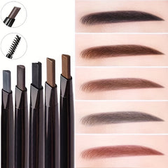 Double Ended Eyebrow Pencil with Brush, Waterproof, Auto Rotating, 5 Colors